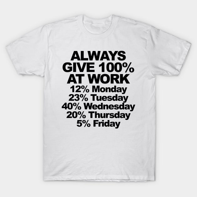 ALWAYS GIVE 100% AT WORK T-Shirt by TheCosmicTradingPost